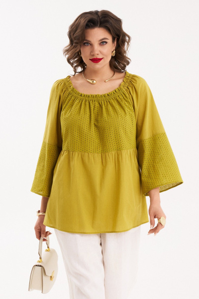 Блуза, брюки Almirastyle 446 горчица - фото 2