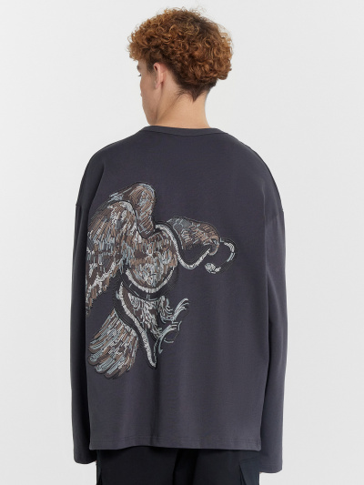 Лонгслив Mark Formelle 121902/24-3965П-0 графит_печать_1_сл_на_пол_2_сл_на_спинке - фото 34