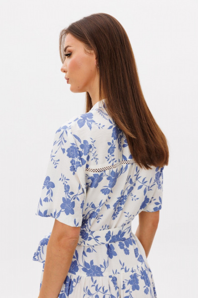 Платье Ларс Стиль 1099 молочно-голубой принт - фото 4