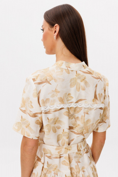 Платье Ларс Стиль 1101 молочно-бежевый_принт - фото 6