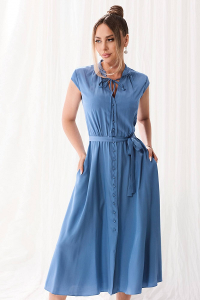 Платье Golden Valley 4934-3 серо-голубой - фото 2