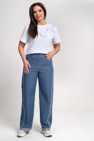 Блуза, брюки Alani Collection 2360 синий - фото 9