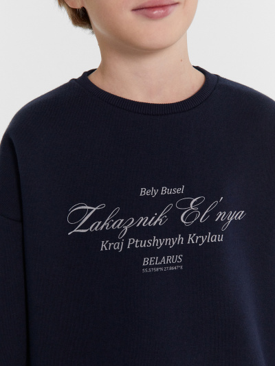 Свитшот Mark Formelle 123447/24-30353П-7П глубокий_синий_печать_1_сл_на_пол_3_сл_на_спинке - фото 28