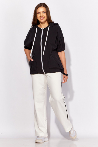 Брюки, ветровка, футболка TAiER 1368 черный_молочный - фото 4