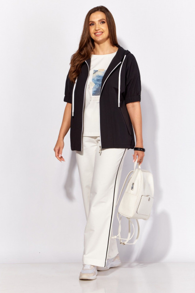 Брюки, ветровка, футболка TAiER 1368 черный_молочный - фото 2