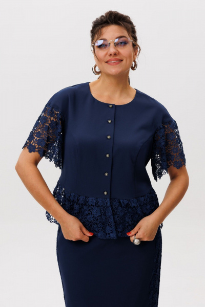 Жакет, юбка Anelli 1614 полуночный_сапфир - фото 7