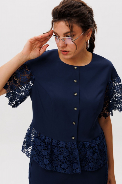 Жакет, юбка Anelli 1614 полуночный_сапфир - фото 4