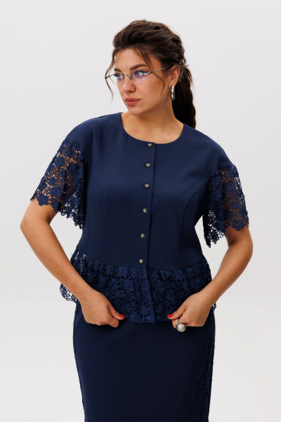 Жакет, юбка Anelli 1614 полуночный_сапфир - фото 2