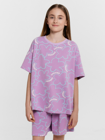 Футболка, шорты Mark Formelle 197728/24-33070П-7 цветы_на_лиловом - фото 32