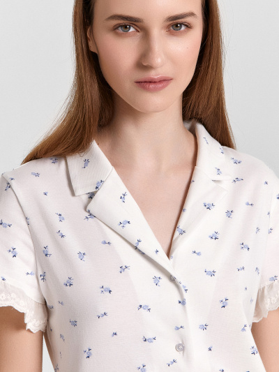 Рубашка, шорты Mark Formelle 592533/24-32247ПП-5 синие_цветочки_на_белом - фото 45