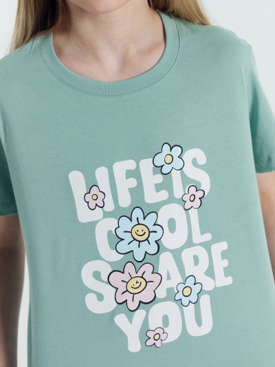 Футболка Mark Formelle 117835-2/25-37558П-0 шалфей_ромашки_на_св.розовом_2_сл_1изд_печ_на_пол - фото 47