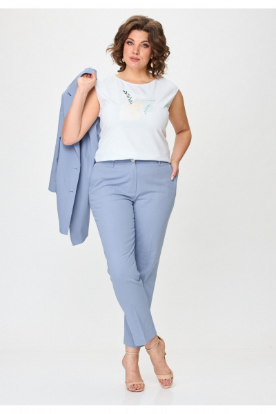 Брюки БелЭльСтиль 586-2_87_22 голубой джинс - фото 3