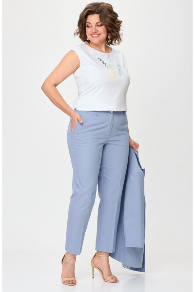 Брюки БелЭльСтиль 586-2_87_22 голубой джинс - фото 2