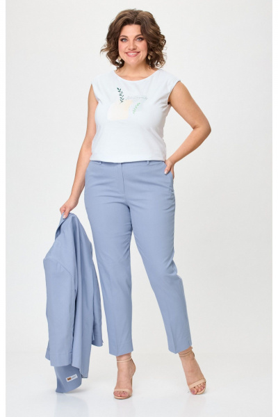 Брюки БелЭльСтиль 586-2_87_22 голубой джинс - фото 1