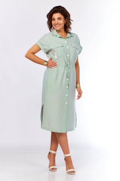 Платье Ольга Стиль С-931 светло-зеленый - фото 3