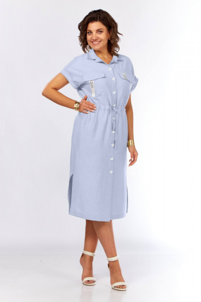 Платье Ольга Стиль С-931 голубой - фото 4