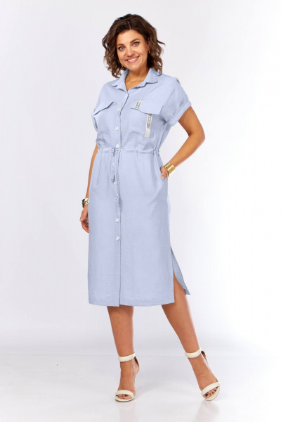 Платье Ольга Стиль С-931 голубой - фото 3
