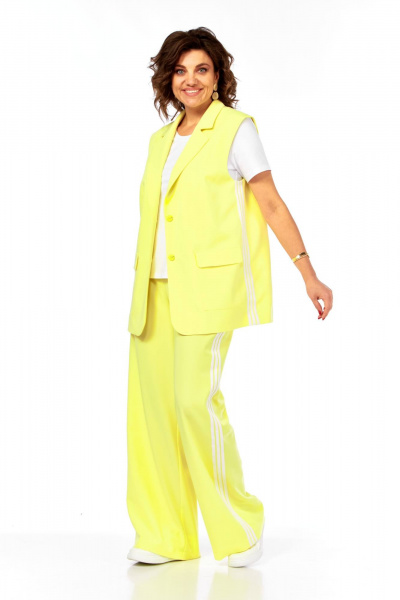 Брюки, жилет, футболка Ольга Стиль Л-427 желтый - фото 7
