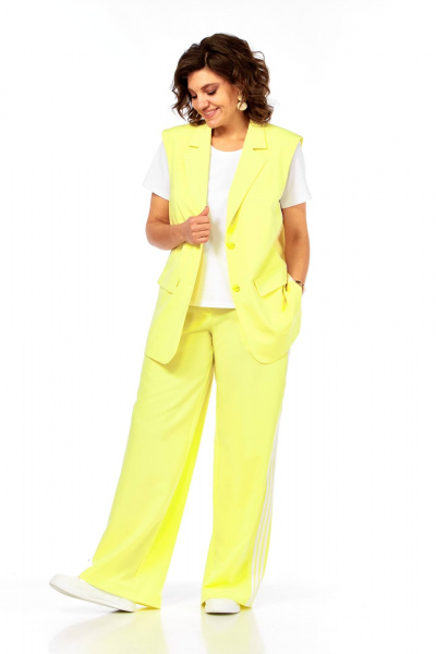 Брюки, жилет, футболка Ольга Стиль Л-427 желтый - фото 6