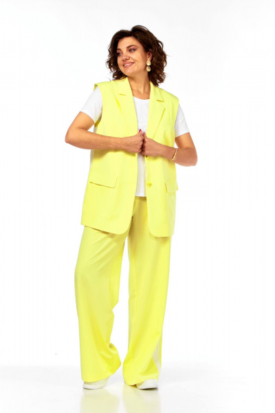 Брюки, жилет, футболка Ольга Стиль Л-427 желтый - фото 4