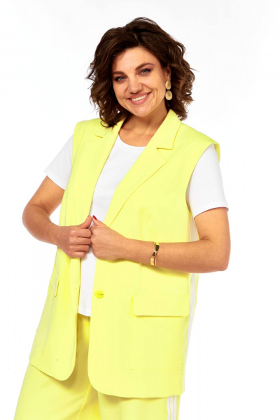 Брюки, жилет, футболка Ольга Стиль Л-427 желтый - фото 1