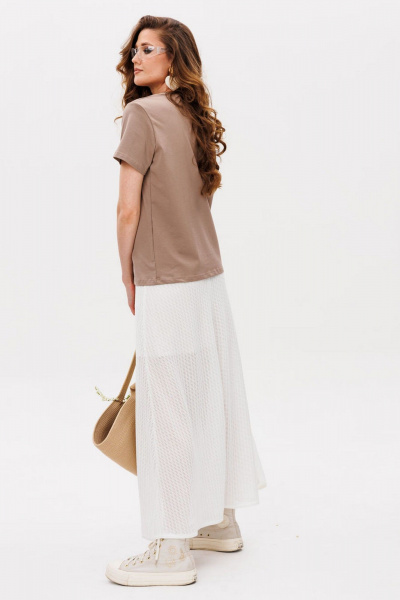 Футболка ERTANNO 2028 бежевый/капучино - фото 9