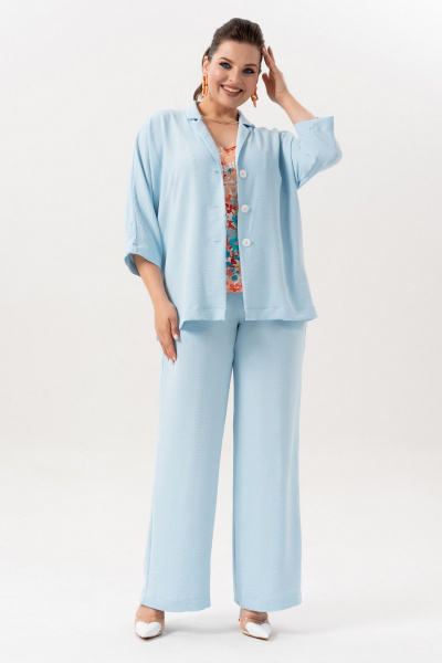 Брюки, жакет, топ Andina 3001-2 голубой - фото 12