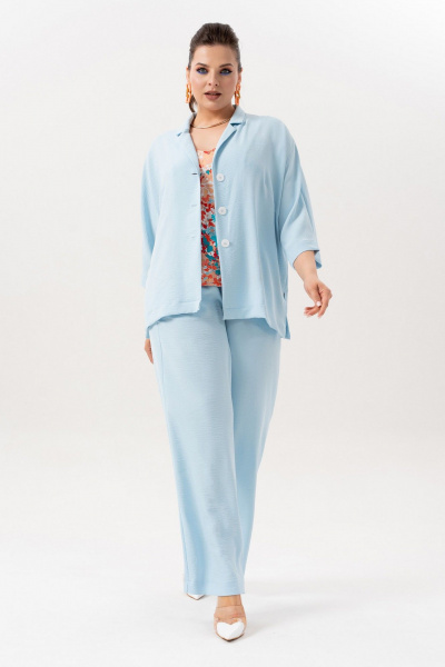 Брюки, жакет, топ Andina 3001-2 голубой - фото 11