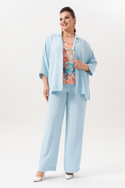 Брюки, жакет, топ Andina 3001-2 голубой - фото 10