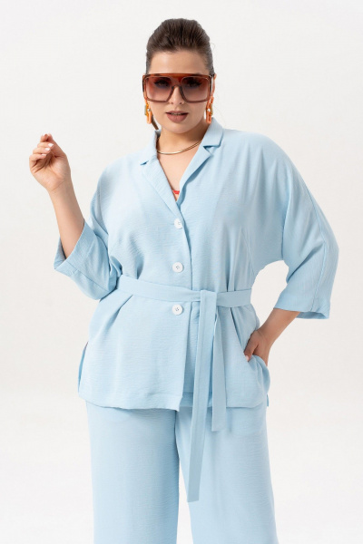 Брюки, жакет, топ Andina 3001-2 голубой - фото 9