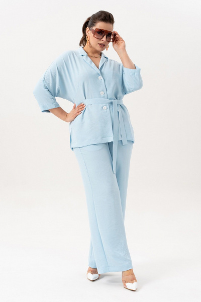 Брюки, жакет, топ Andina 3001-2 голубой - фото 1