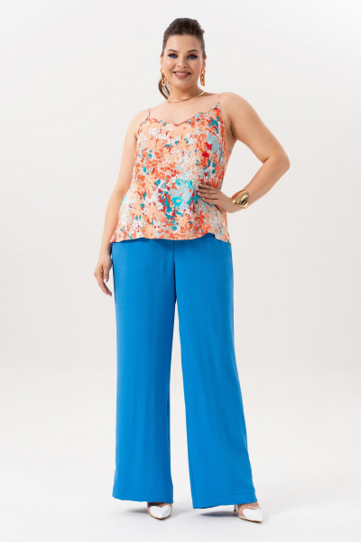 Брюки, жакет, топ Andina 3001-3 индиго - фото 15