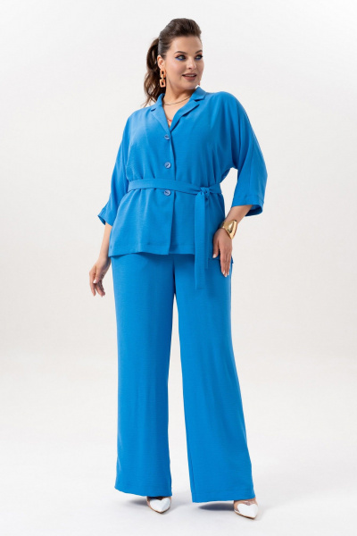 Брюки, жакет, топ Andina 3001-3 индиго - фото 10