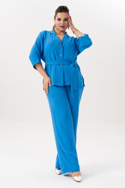 Брюки, жакет, топ Andina 3001-3 индиго - фото 9