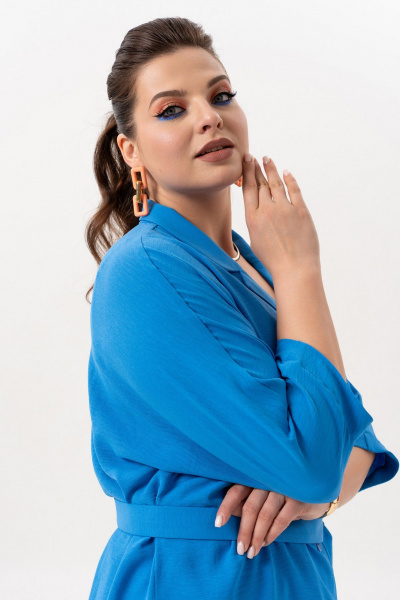 Брюки, жакет, топ Andina 3001-3 индиго - фото 7