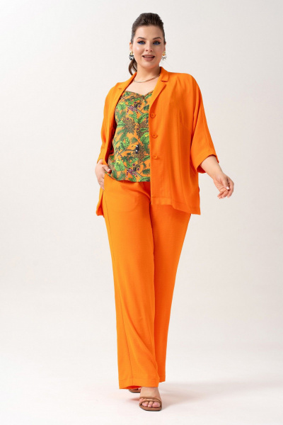 Брюки, жакет, топ Andina 3001-4 мандарин - фото 4