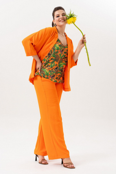 Брюки, жакет, топ Andina 3001-4 мандарин - фото 2