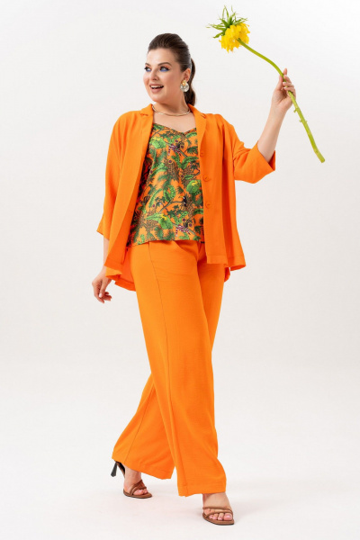 Брюки, жакет, топ Andina 3001-4 мандарин - фото 1