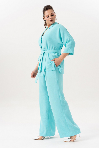 Брюки, жакет, топ Andina 3001-6 бирюза - фото 12