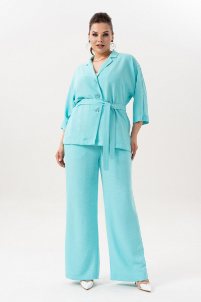 Брюки, жакет, топ Andina 3001-6 бирюза - фото 6
