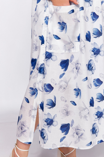 Платье Swallow 849.2 молочный/синие_серые_цветы - фото 9