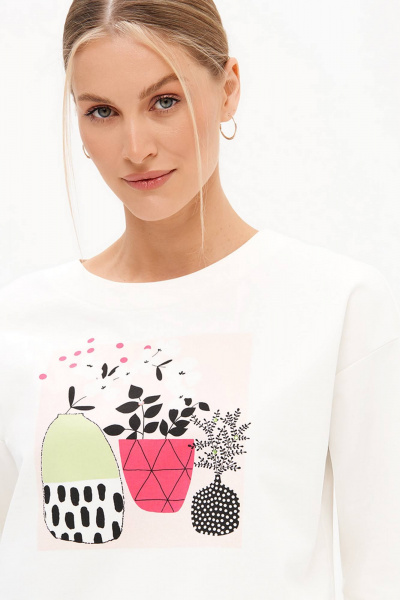 Свитшот Nelva 23462 молочный - фото 7