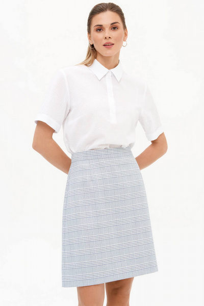 Юбка Nelva 4920 голубая клетка - фото 1