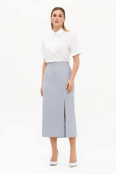 Юбка Nelva 4922 сине-голубая полоска - фото 1