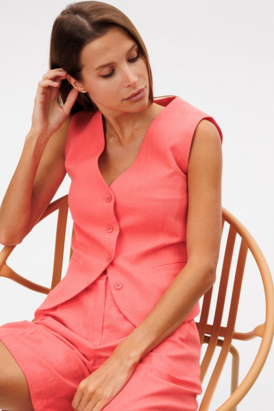 Жилет, шорты THE NAME 2394 коралл - фото 8