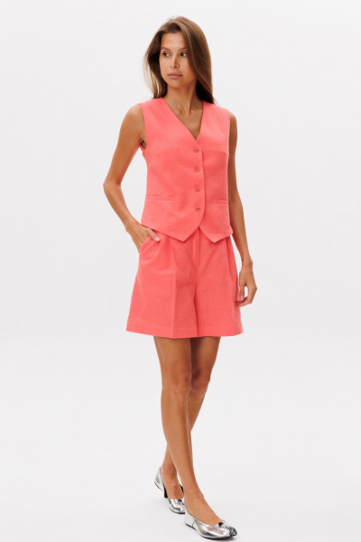 Жилет, шорты THE NAME 2394 коралл - фото 2