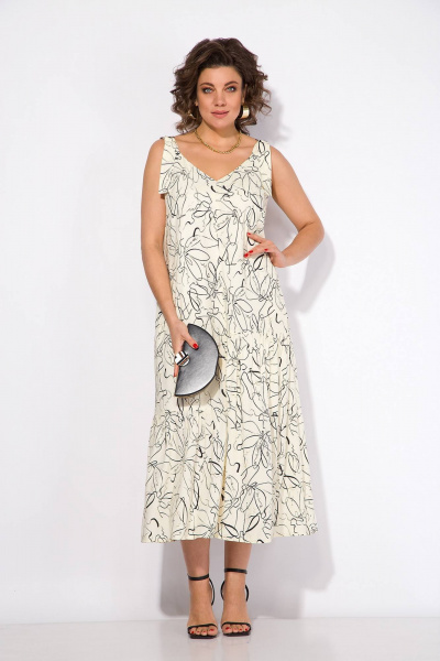 Платье Liliana 1402пл экрю - фото 7