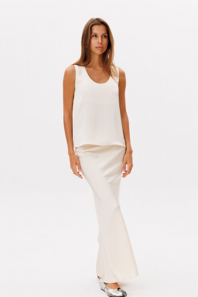 Топ из атласа базовый лето прямой посадки универсальный THE NAME 2298 - фото 3