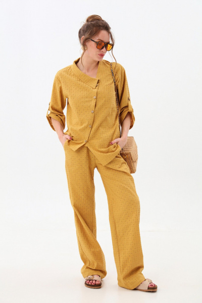 Брюки, жакет NikVa 901-6 горчица - фото 4