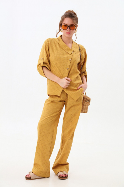 Брюки, жакет NikVa 901-6 горчица - фото 2